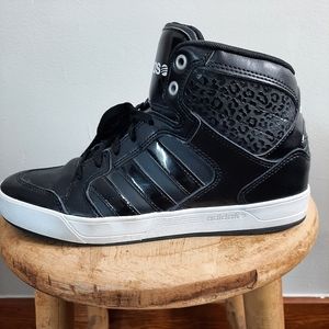 Adidas high top sneakers, black, size 8